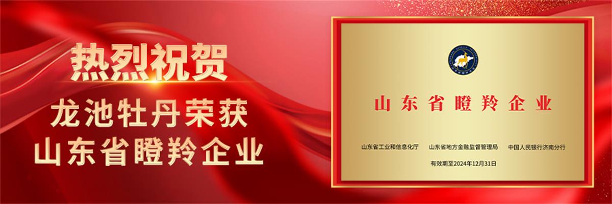龍池牡丹實(shí)業(yè)有限公司榮獲山東省“瞪羚企業(yè)”榮譽(yù)稱號(hào)